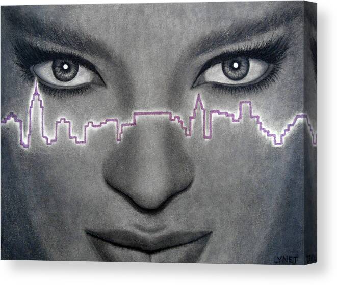 Woman Canvas Print featuring the painting I Love New York by Lynet McDonald