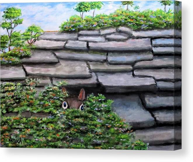 Landscape Canvas Print featuring the painting I See You by Gregory Dorosh