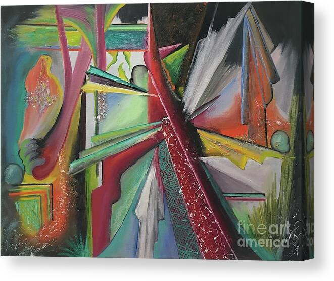 Oil Art Canvas Print featuring the painting Impact by Maria Karlosak