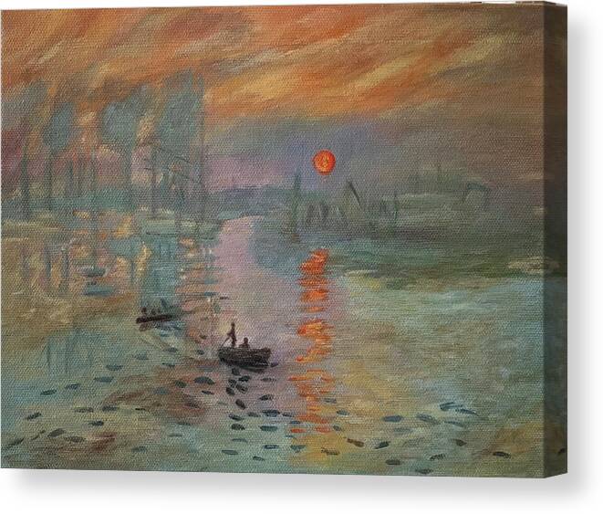 Monet Canvas Print featuring the painting Impression Sunrise by Jane Ricker