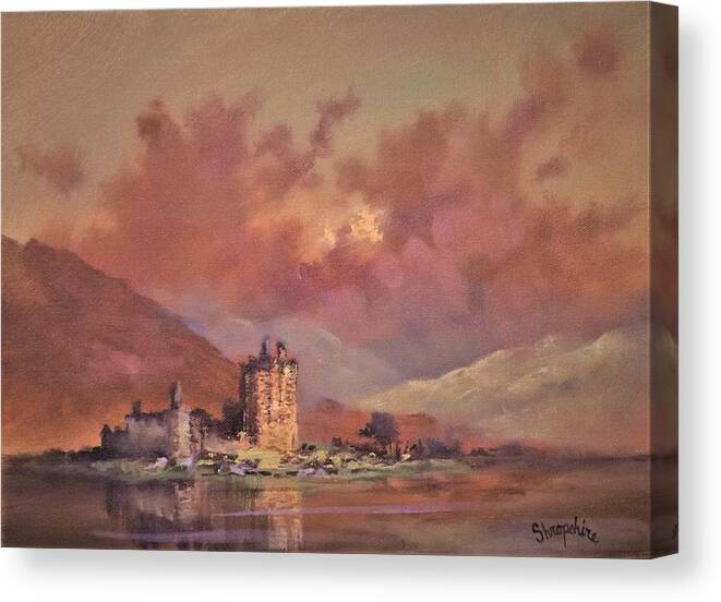 Scotland Canvas Print featuring the painting Kilchurn Castle by Tom Shropshire