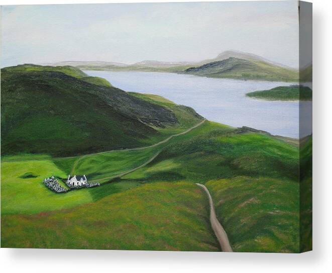 Landscape Canvas Print featuring the painting Lagg Valley by Barbara McDevitt