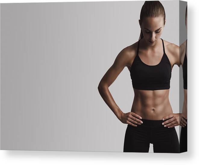 Beautiful Woman Canvas Print featuring the photograph Love my ABS by Erikreis