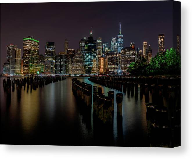 Brooklyn Bridge Park Canvas Print featuring the photograph Lower East Side by Darrell DeRosia