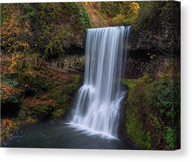 Loree Johnson Photography Canvas Print featuring the photograph Lower South Falls Autumn by Loree Johnson