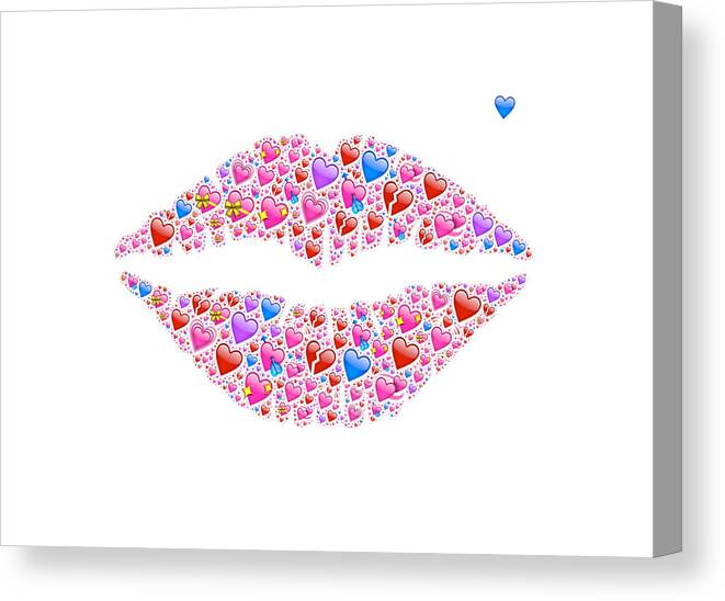 Facemask Canvas Print featuring the photograph Marilyn Heart Lips by Theresa Tahara