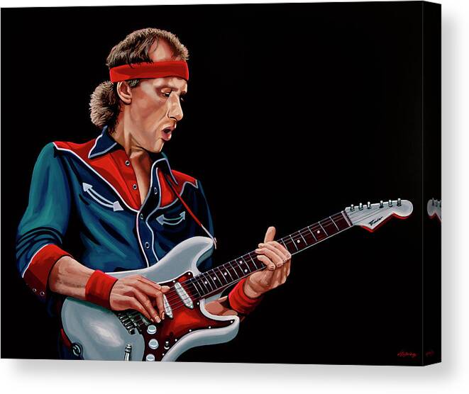 Mark Knopfler Canvas Print featuring the painting Mark Knopfler Painting by Paul Meijering