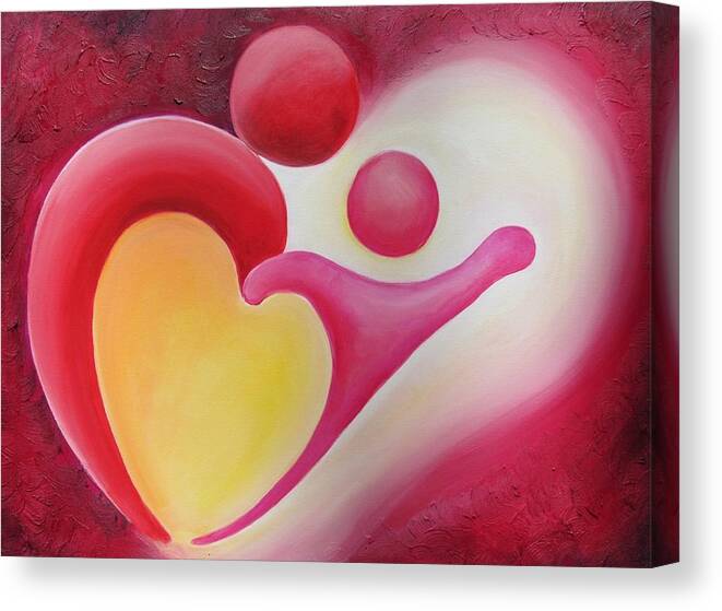 Red Canvas Print featuring the painting Memories... of love by Jennifer Hannigan-Green