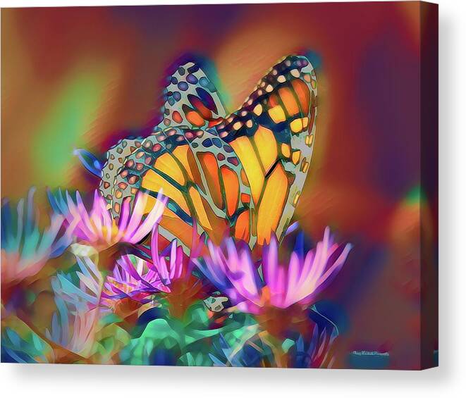 Butterfly Canvas Print featuring the photograph Modern Monarch by Mary Walchuck