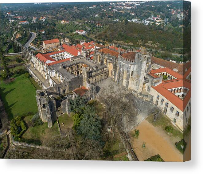 Tomar Canvas Print featuring the photograph Monastery Convent of Christ in Portugal by Mikhail Kokhanchikov