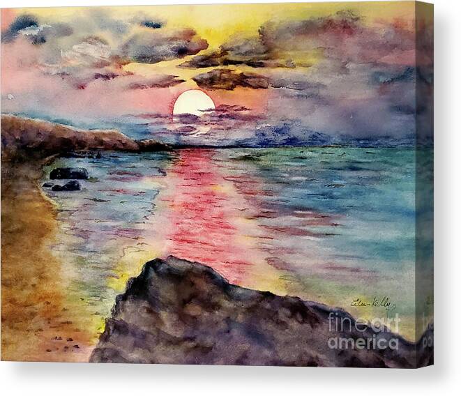Eileen Kelly Canvas Print featuring the painting Moody yet Magical by Eileen Kelly