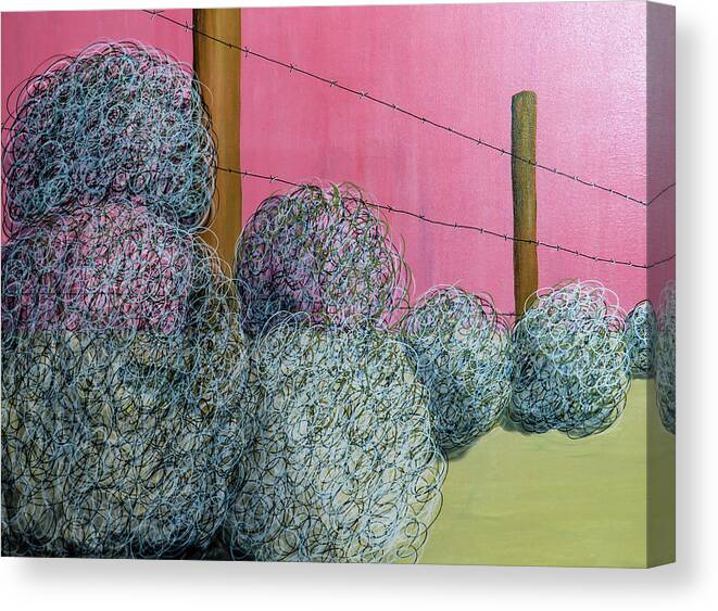 Tumbleweeds Canvas Print featuring the painting More and more Tumbleweeds by Ted Clifton