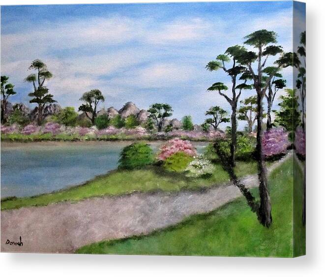 Landscape Canvas Print featuring the painting Mori Park by Gregory Dorosh