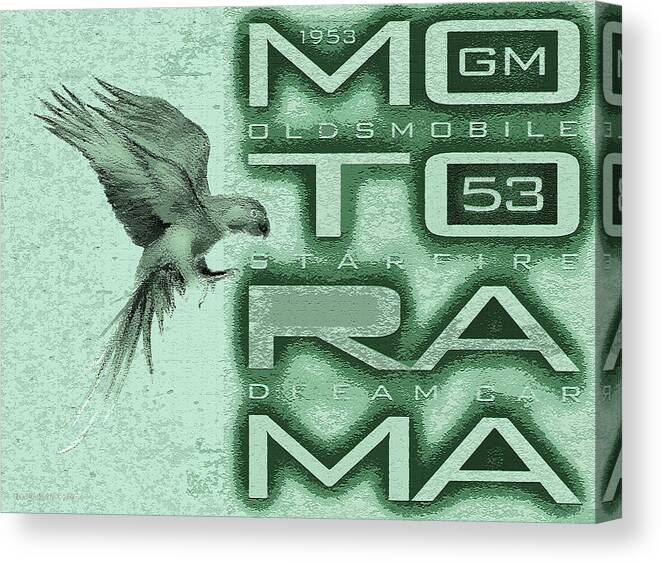 Motorama Canvas Print featuring the digital art Motorama / 53 Oldsmobile Starfire by David Squibb