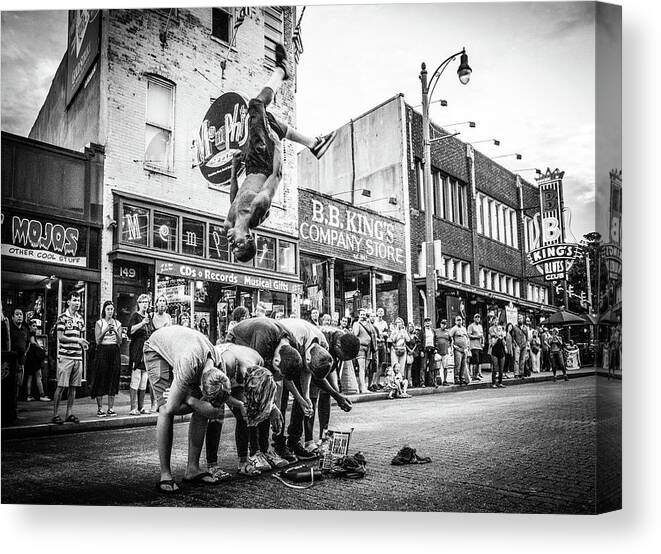 Beale Street Canvas Print featuring the photograph Mr. Jarvis clears them all by Darrell DeRosia