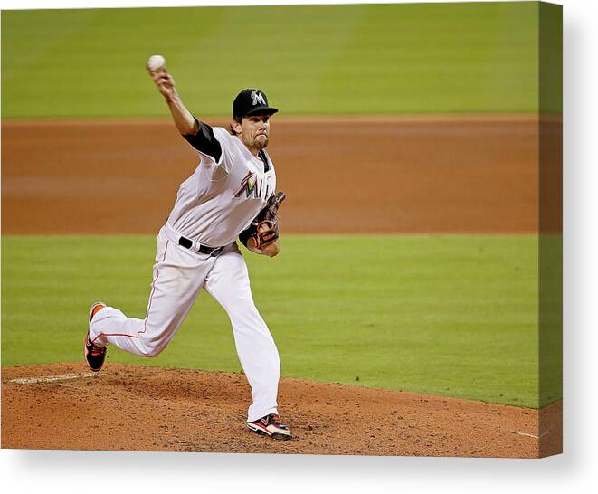 American League Baseball Canvas Print featuring the photograph Nathan Eovaldi by Rob Foldy