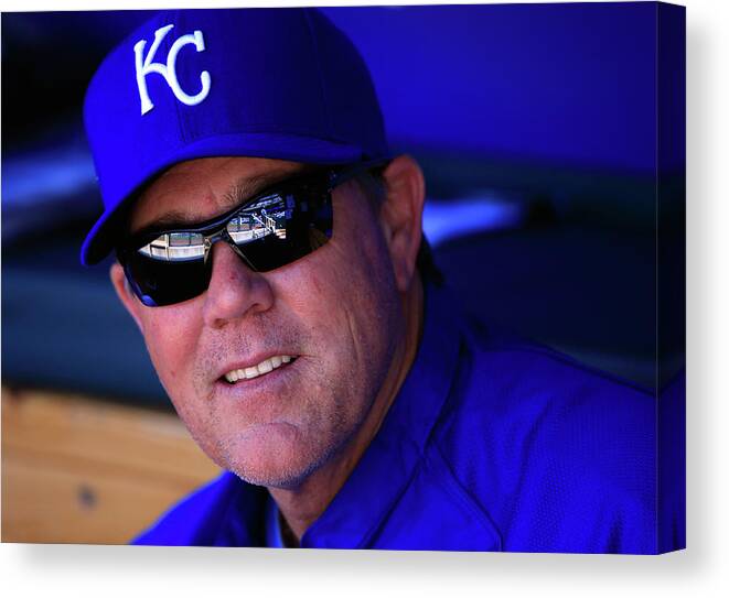 American League Baseball Canvas Print featuring the photograph Ned Yost by Jamie Squire