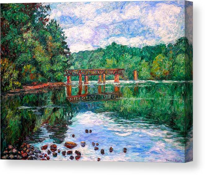 Landscape Canvas Print featuring the painting New River Trestle by Kendall Kessler