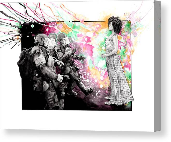 Resit Canvas Print featuring the painting No Fear In My Body by Tiffany DiGiacomo