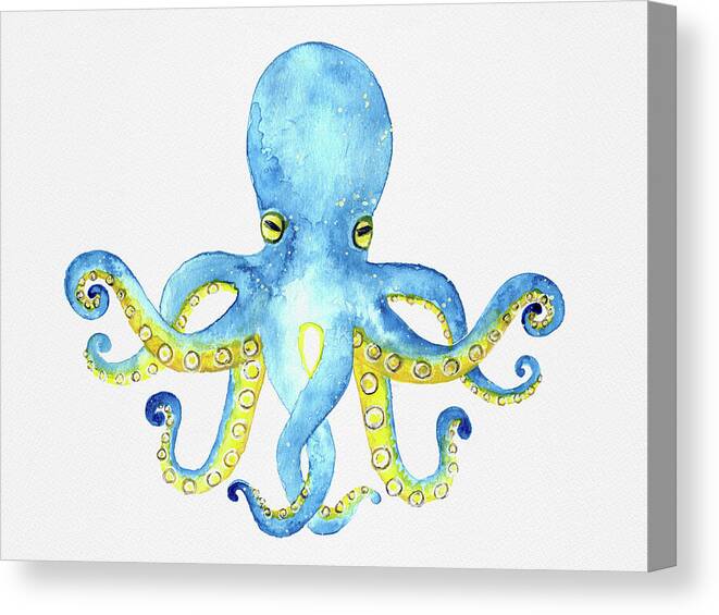 Octopus Canvas Print featuring the painting Octopus by Michele Fritz
