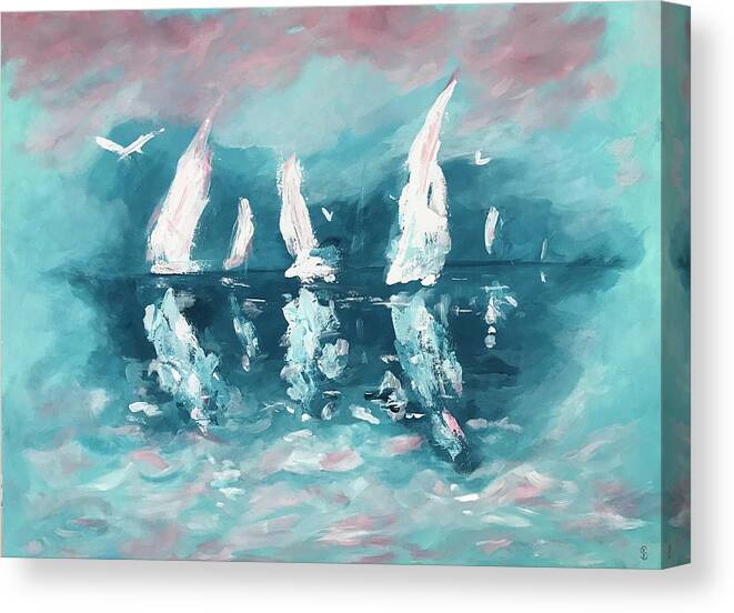 Art Canvas Print featuring the painting Offshore by Deborah Smith