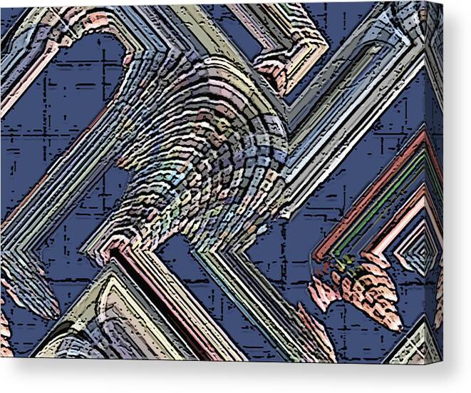 Architecture Canvas Print featuring the digital art Old Architecture Maze by Ronald Mills