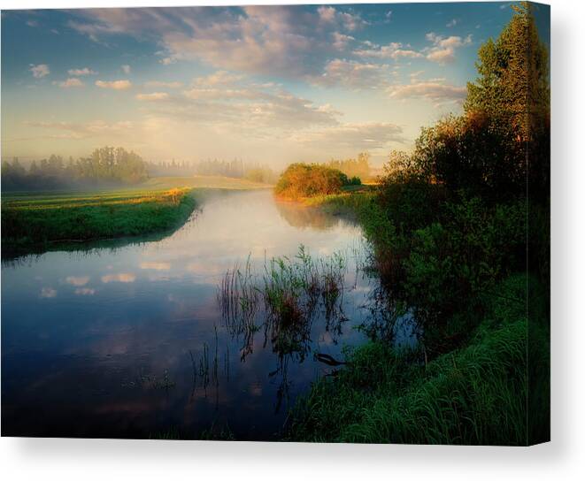 Landscape Canvas Print featuring the photograph Over the River by Dan Jurak