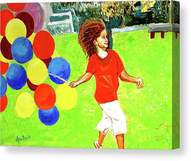 Child Factor Canvas Print featuring the painting Park And Play by Anand Swaroop Manchiraju