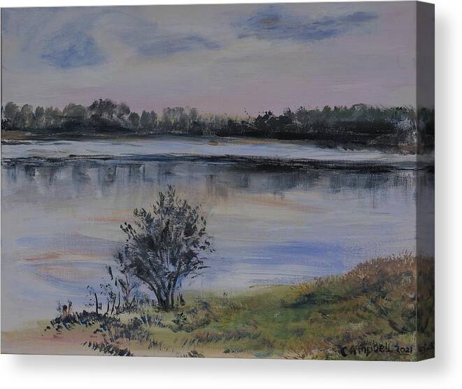 Plein Air Canvas Print featuring the painting Peace Like a River by Helen Campbell