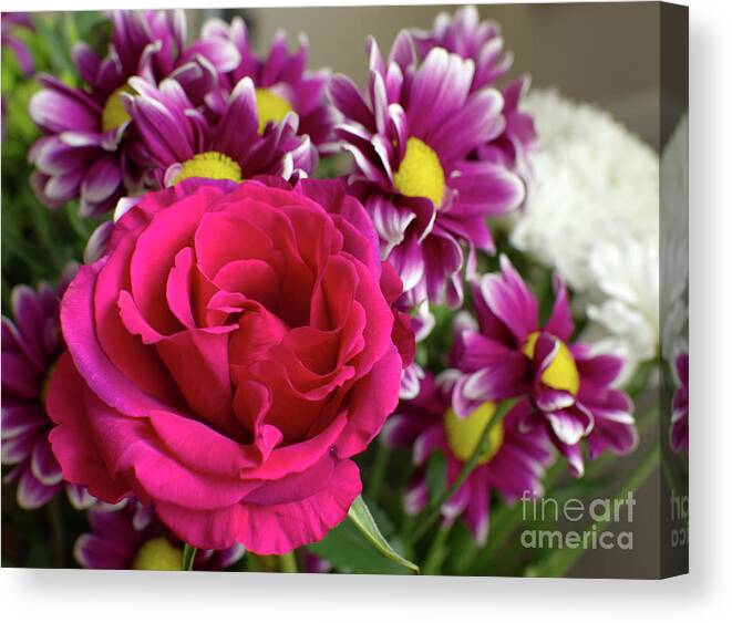 Bouquet Canvas Print featuring the photograph Pink Rose bouquet by Pics By Tony