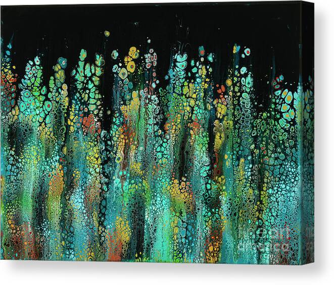 Abstract Canvas Print featuring the painting Poseidon's Garden by Lucy Arnold
