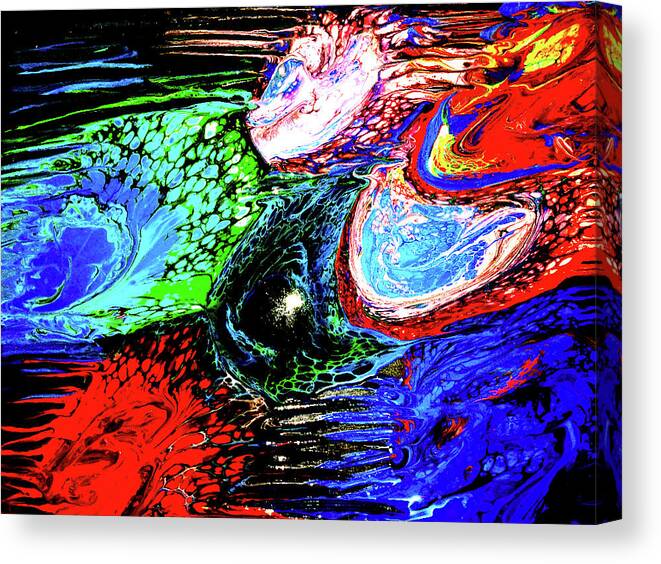 Flow Canvas Print featuring the painting Rainbow Flow by Anna Adams