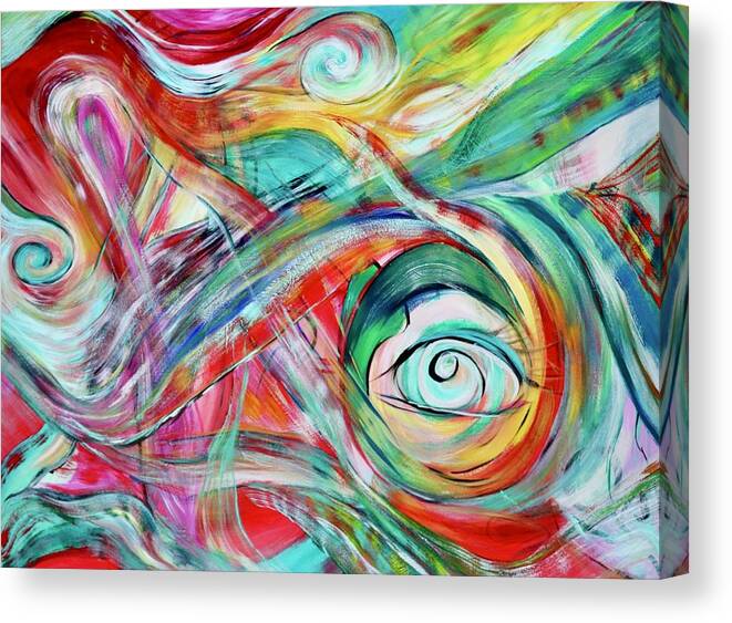 Abstract Canvas Print featuring the painting Rainbow Vision by Jackie Ryan