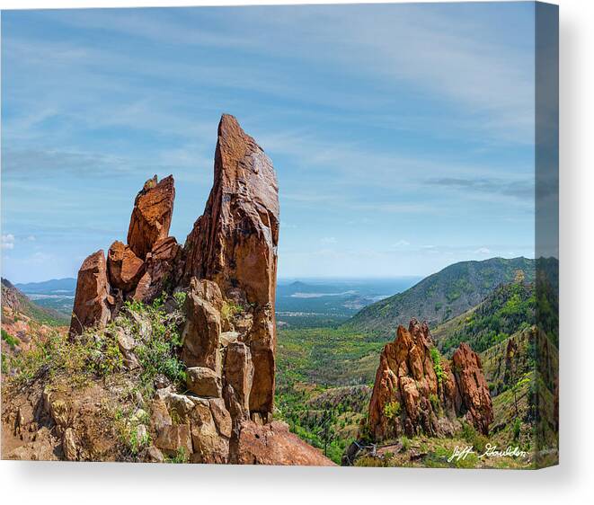 Arizona Canvas Print featuring the photograph Red Rock Formations on Little Elden by Jeff Goulden