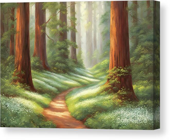 Redwoods Canvas Print featuring the photograph Redwood Landscape by Glenn Franco Simmons