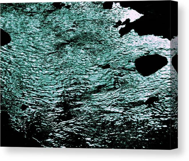 Ripples Canvas Print featuring the photograph Ripples in the Stream at Twilight by Christopher Reed