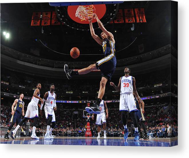 Nba Pro Basketball Canvas Print featuring the photograph Rudy Gobert by Jesse D. Garrabrant