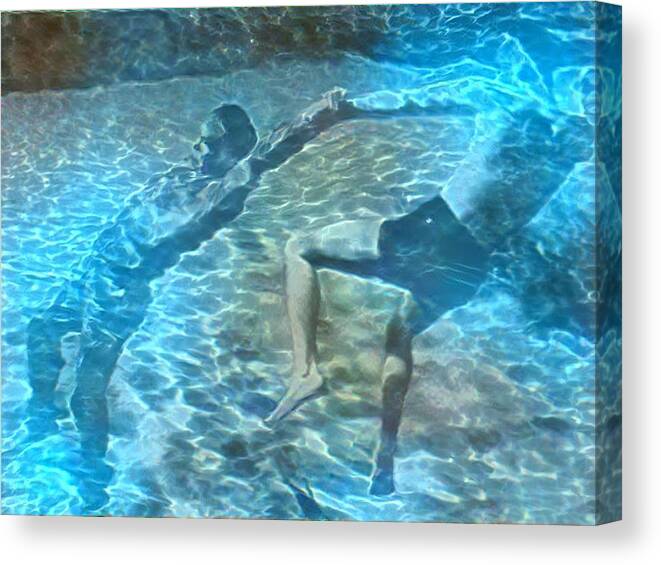 Underwater Canvas Print featuring the digital art Safety Relay by Matthew Lazure