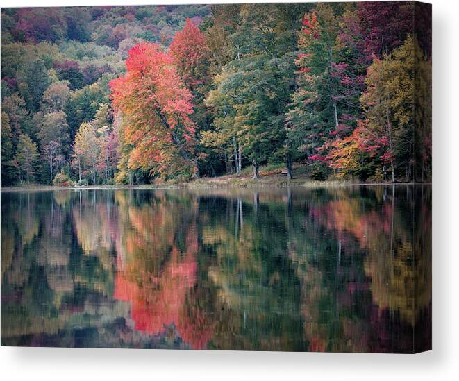 Summit Lake Canvas Print featuring the photograph September at Summit Lake by Jaki Miller