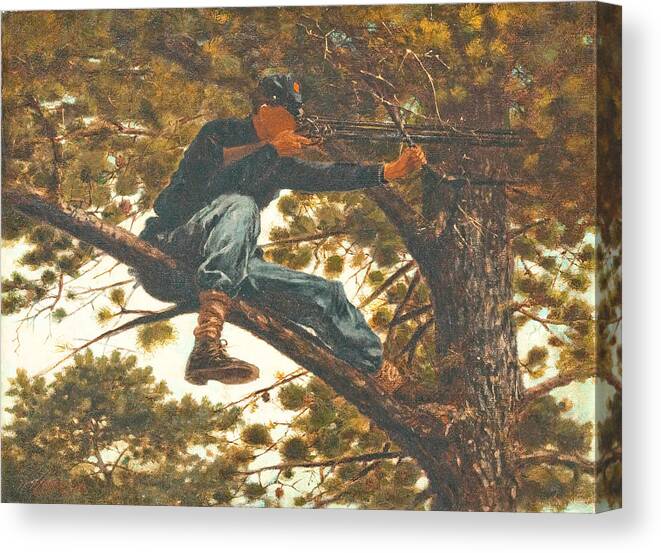 Winslow Canvas Print featuring the painting Sharpshooter by Winslow Homer
