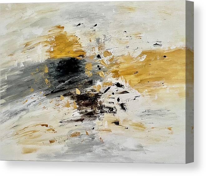 Abstract Canvas Print featuring the painting Specks of gold by Renate Dartois