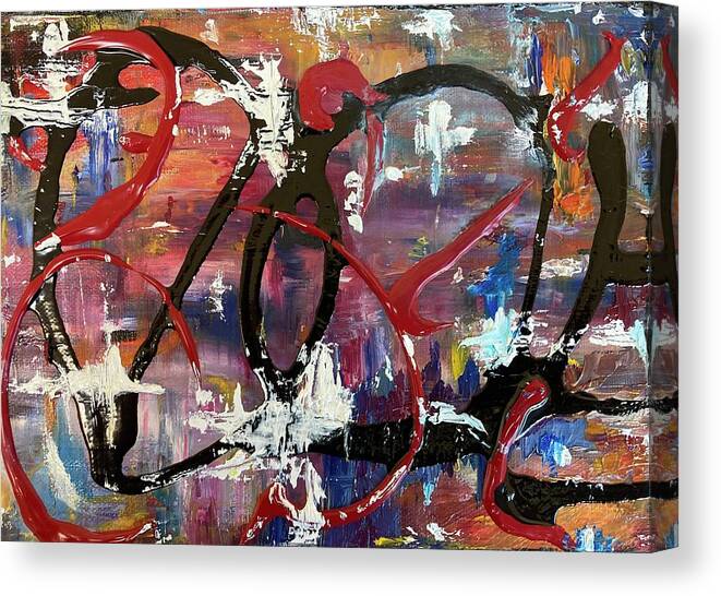 Abstract Oil Canvas Print featuring the painting Spin by Mike Coyne