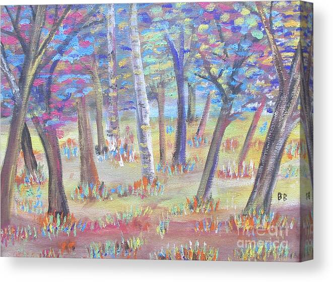 Springbank Park Landscape Trees Tree Woods Nature Ontario London Canada Bag Cushion Mask Great Canvas Print featuring the painting Springbank Park London Ontario Canada by Bradley Boug