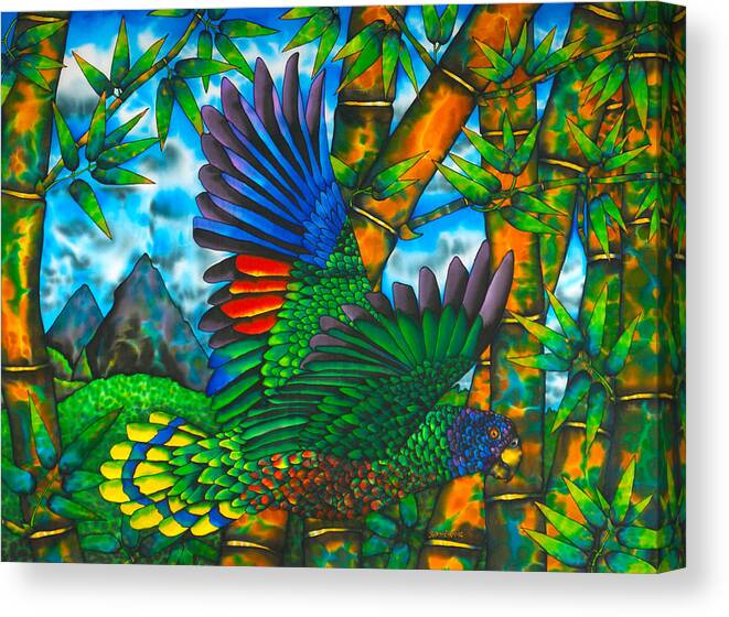 Jst. Lucia Parrot Canvas Print featuring the painting St. Lucia Parrot by Daniel Jean-Baptiste