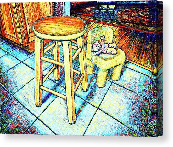 Stool Canvas Print featuring the painting Stool by Viktor Lazarev