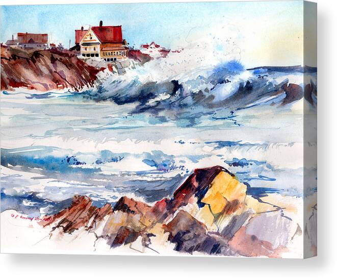 Visco Canvas Print featuring the painting Storm Waves by P Anthony Visco