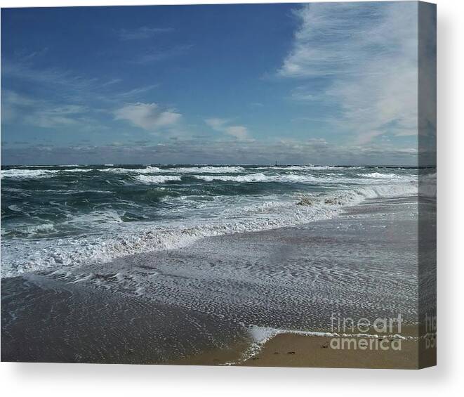 Salisbury Beach Canvas Print featuring the photograph Stormy Days by Eunice Miller