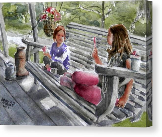 Children Canvas Print featuring the painting Strawberry Ice Cream by Martha Tisdale