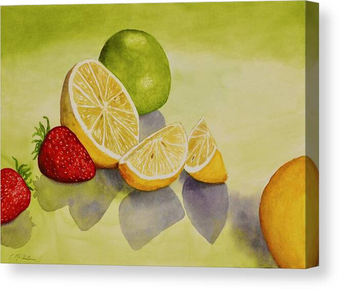 Kim Mcclinton Canvas Print featuring the painting Strawberry Lemonade by Kim McClinton