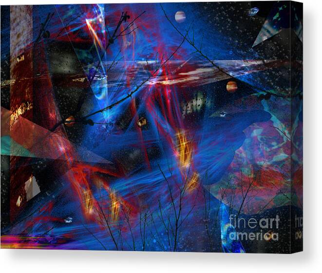 Subconscious Impressions Canvas Print featuring the mixed media Subconscious Impressions by Diamante Lavendar